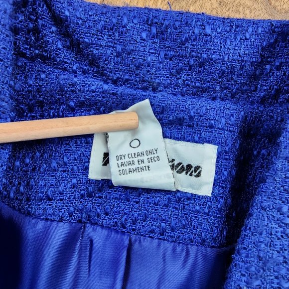 1990s Perceptions Blue Tweed Skirt Suit - Picture 6 of 6